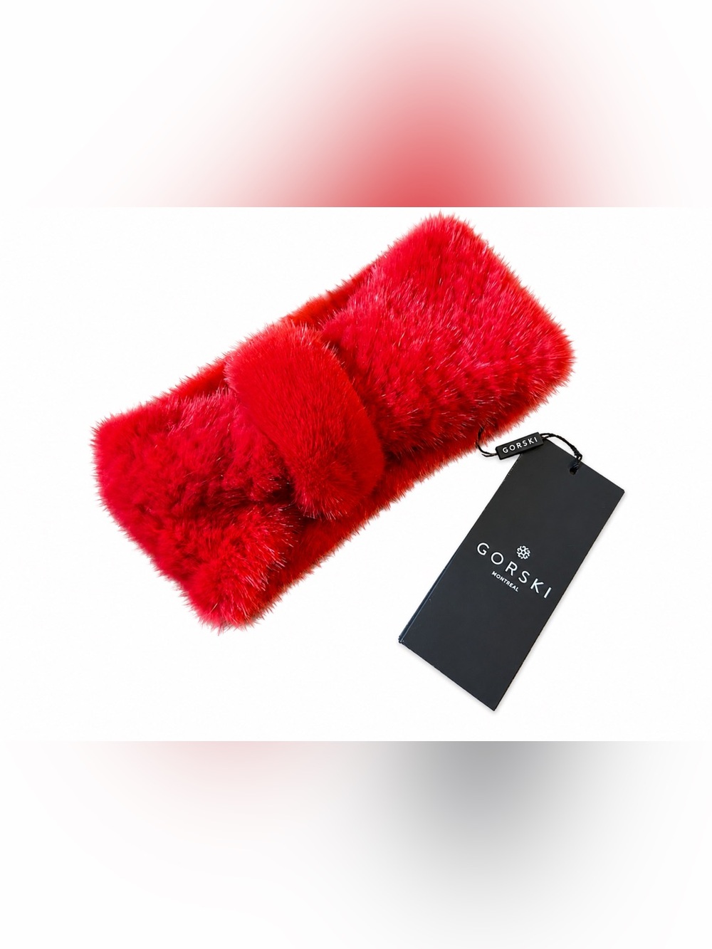 NWT | Gorski | Red Mink Fur Knotted Headband/Ear Warmer| size OS